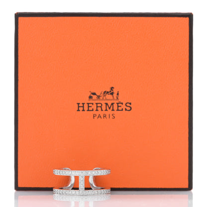 Hermes 18K White Gold Diamond MM Ever Chaine D'Ancre Ring 52 6 5 of 5