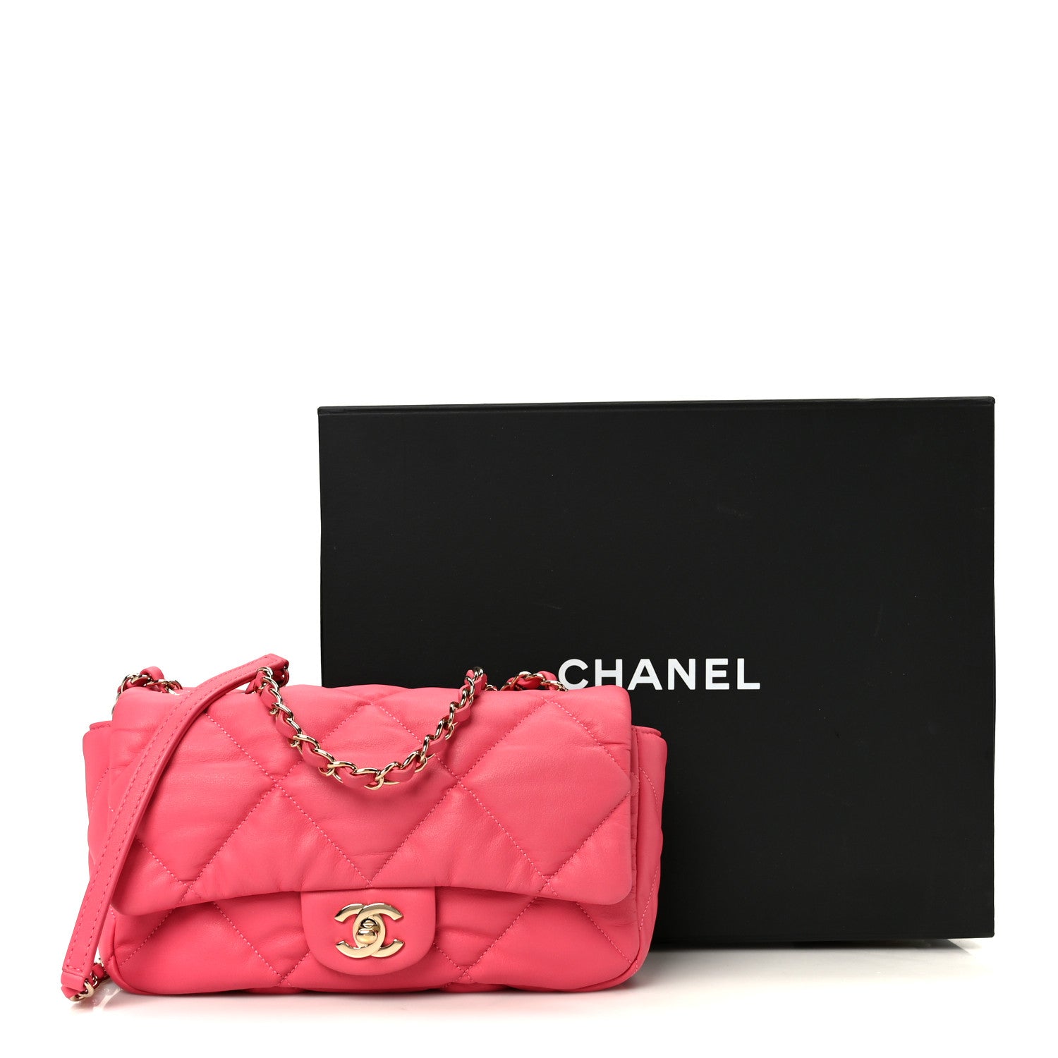 Chanel Calfskin Quilted Medium Bubbly Flap Pink 12 of 12