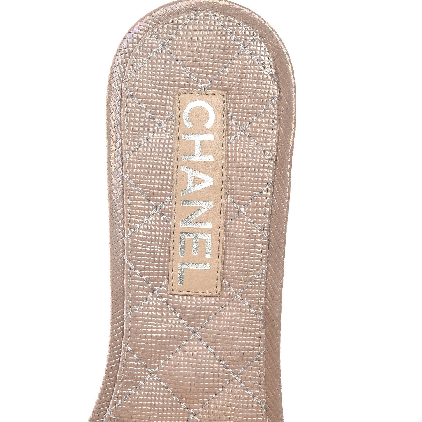 Lambskin Pearl Cord CC Mules 39 Beige