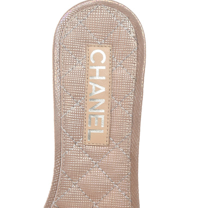 Chanel Lambskin Pearl Cord CC Mules 39 Beige 7 of 8