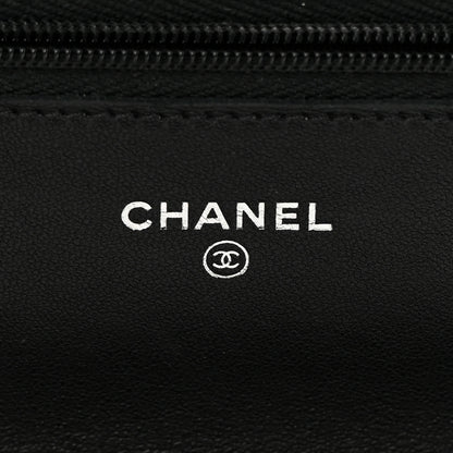 Chanel Lambskin Quilted Wallet On Chain WOC Black 6 of 17