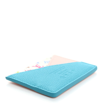 Louis Vuitton LV X TM Monogram Multicolor Criss-Cross Card Holder Kabira Blue Rose 4 of 7