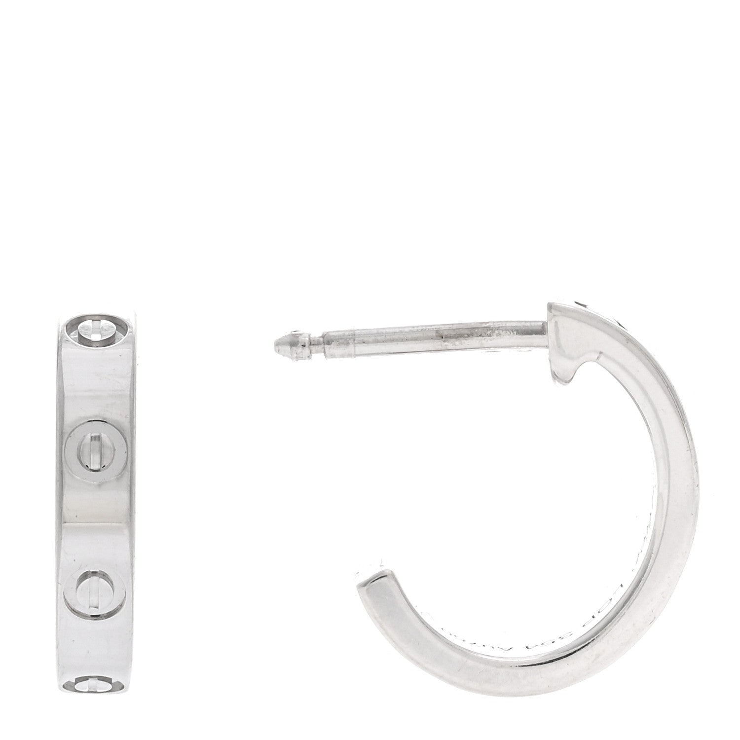 Cartier 18K White Gold Small LOVE Hoop Earrings 1 of 5