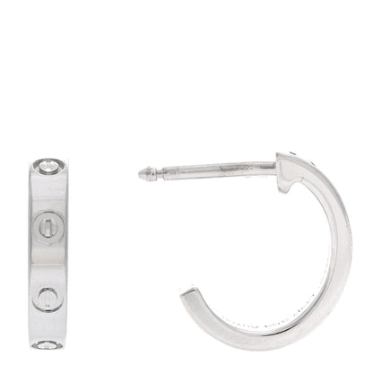 Cartier 18K White Gold Small LOVE Hoop Earrings 1 of 5