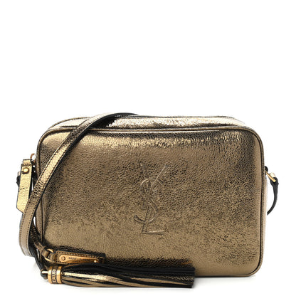 Saint Laurent Calfskin Lame Monogram Small Lou Camera Bag Gold Olive 1 of 10