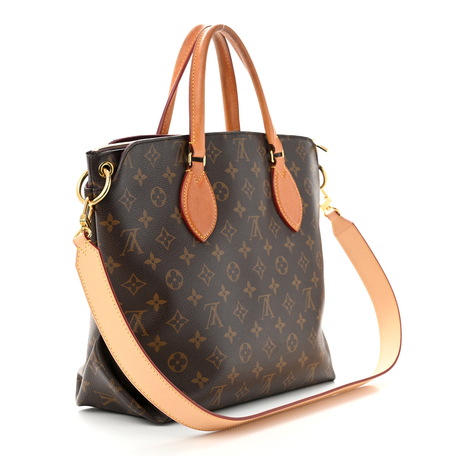 Louis Vuitton Monogram Flower Zipped Tote MM Beige 3 of 16
