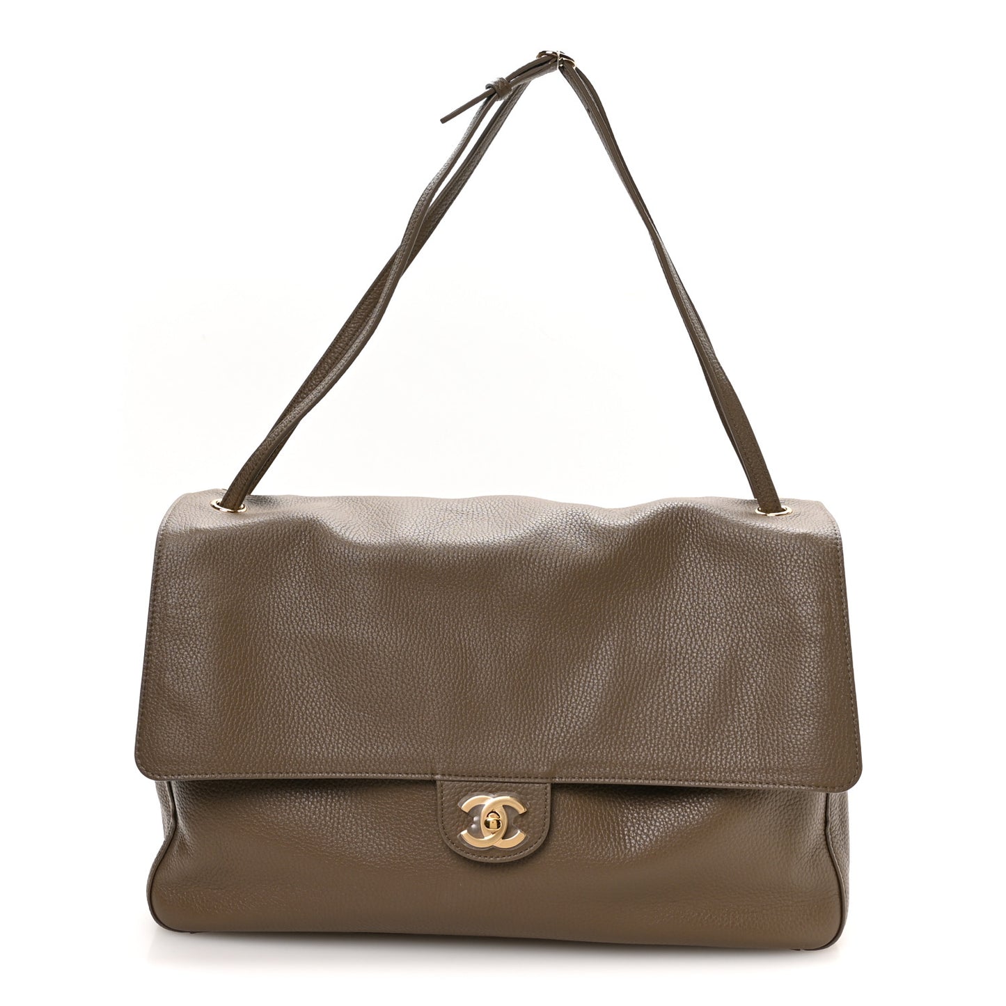 Grained Calfskin Souplissimo Maxi Flap Light Brown