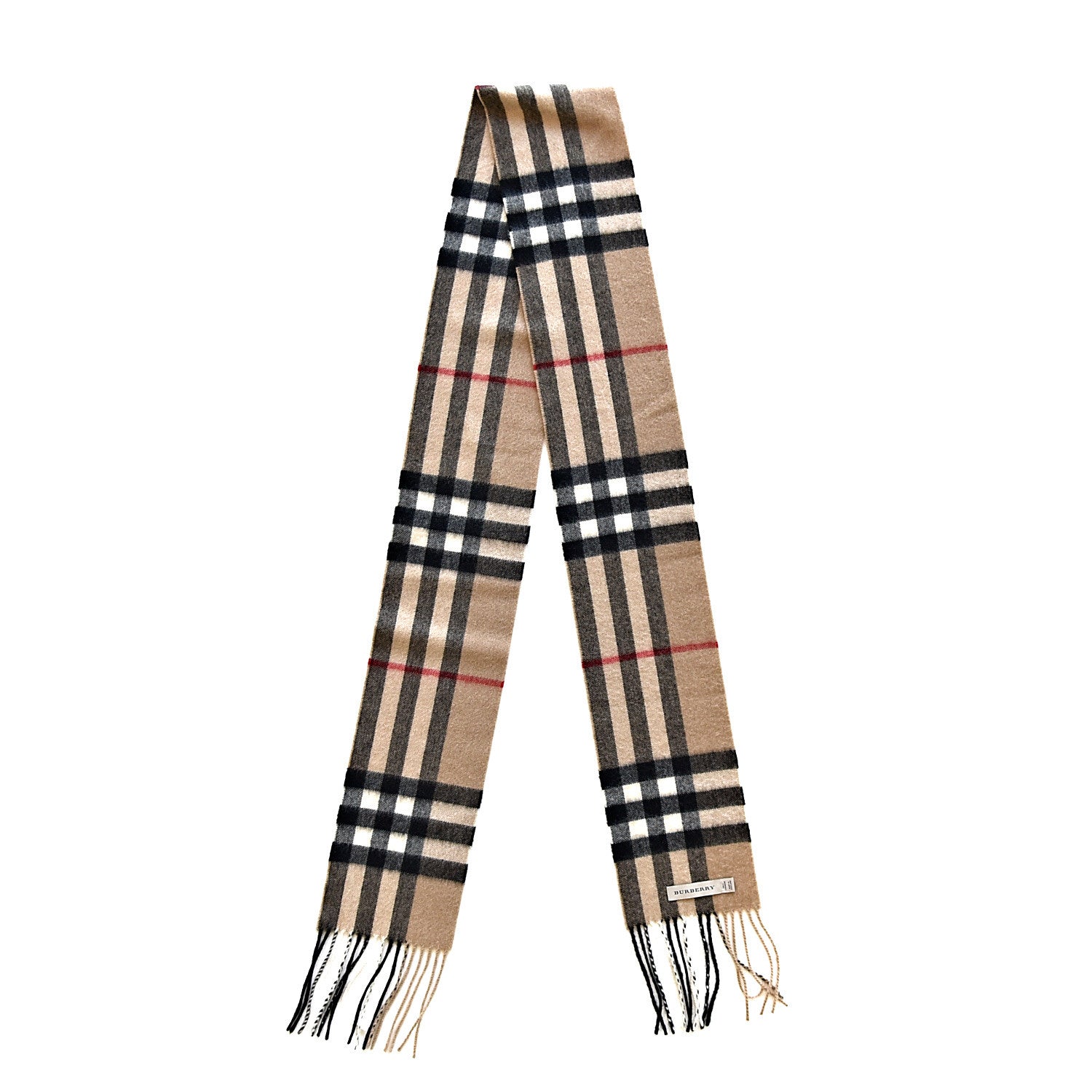 Burberry Cashmere Giant Check Skinny Scarf Archive Beige 1 of 5