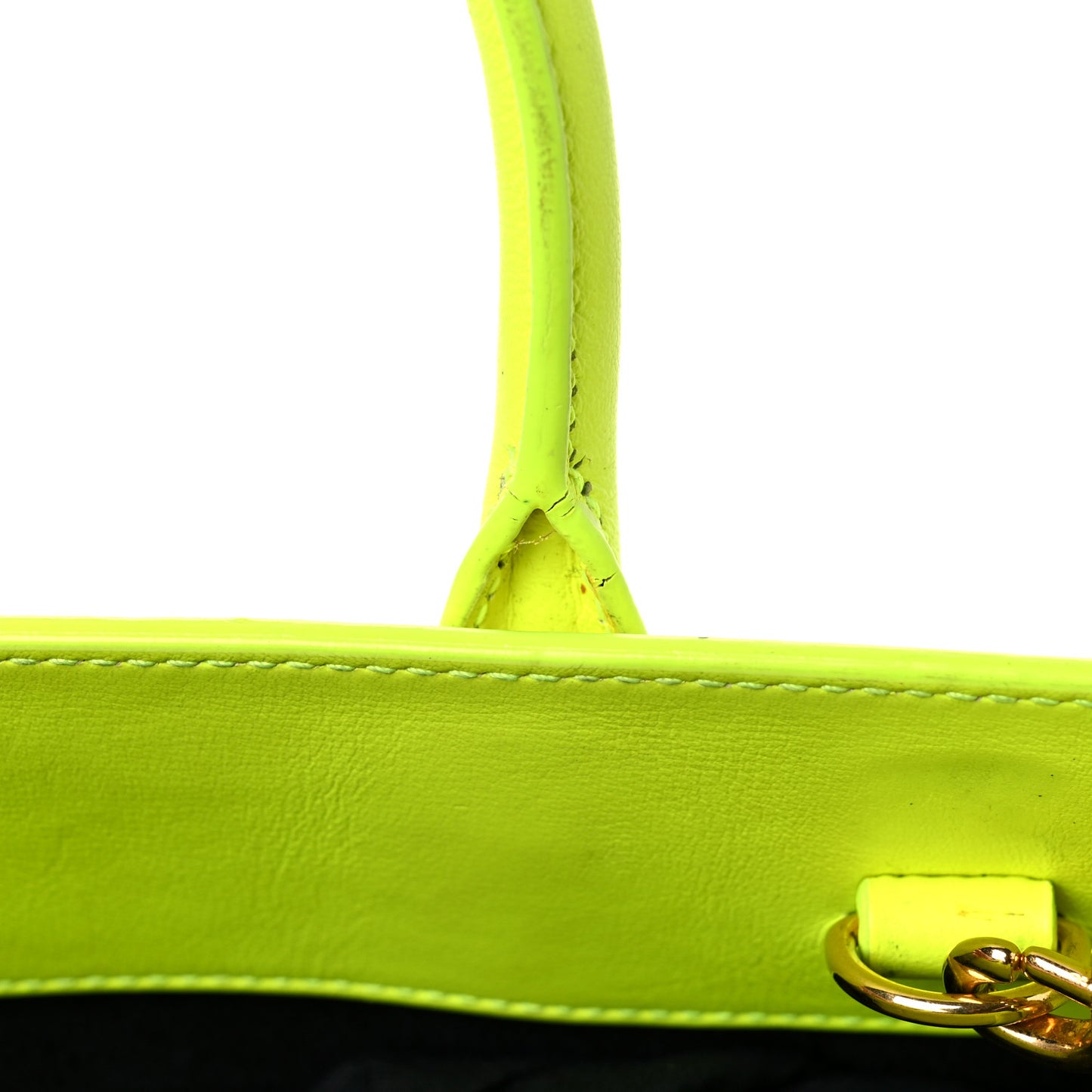 Calfskin Nano Sac De Jour Neon Yellow