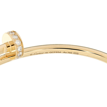 Cartier 18K Yellow Gold Diamond Small Juste Un Clou Bracelet 15 4 of 5