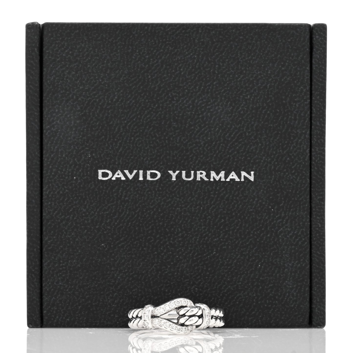 Sterling Silver Diamond Thoroughbred Loop Ring 53 6.5