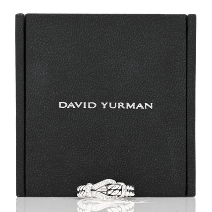 David Yurman Sterling Silver Diamond Thoroughbred Loop Ring 53 6.5 5 of 5