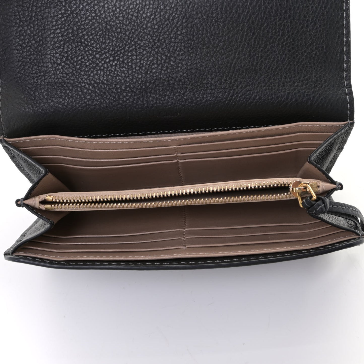 Calfskin Marcie Continental Flap Wallet Black