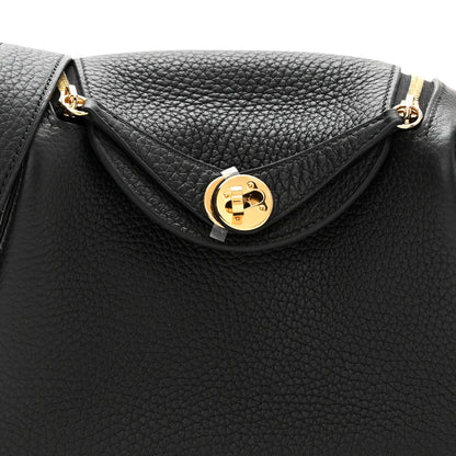 Hermes Taurillon Clemence Mini Lindy 20 Black 7 of 10