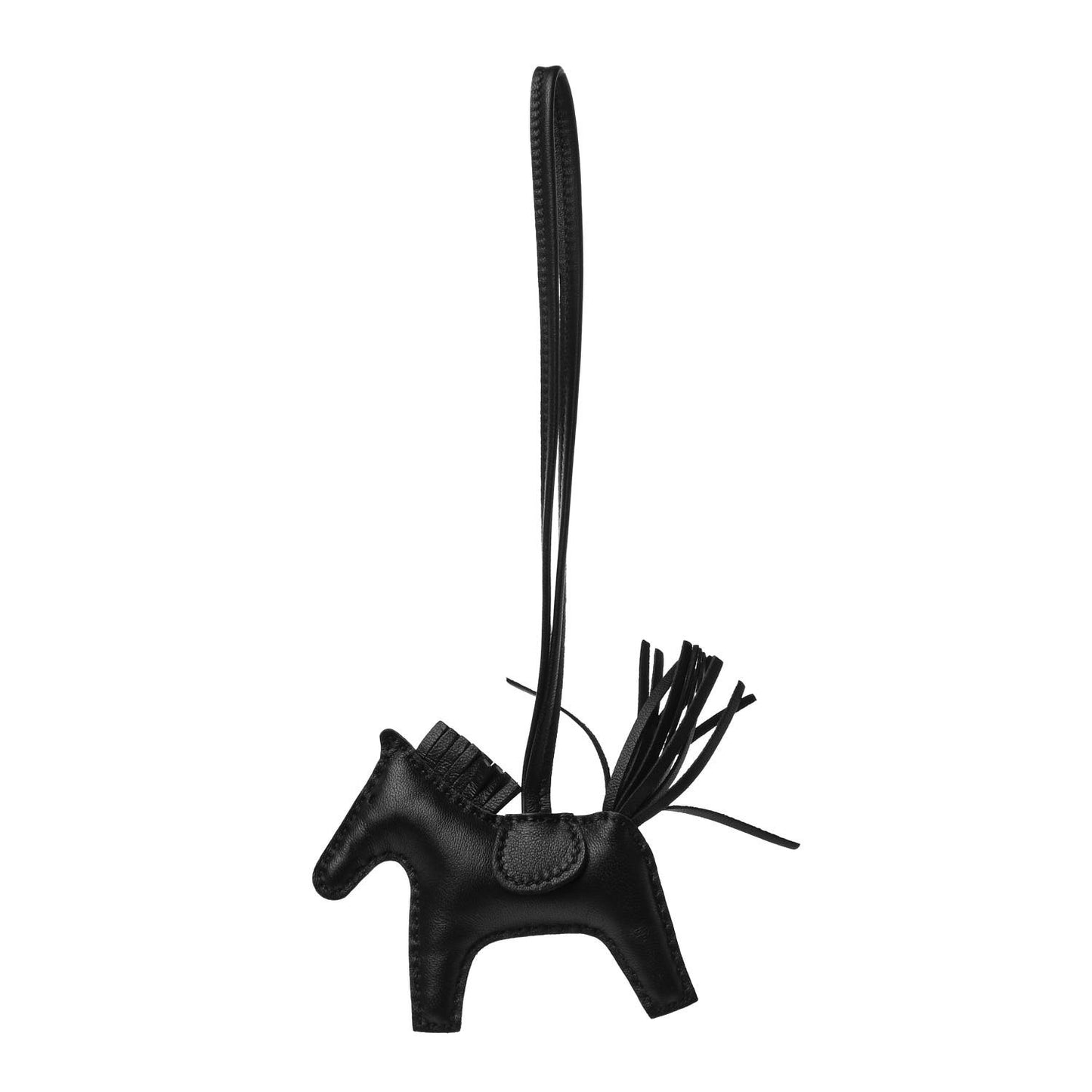 Milo Lambskin Grigri Rodeo Horse Bag Charm PM So Black