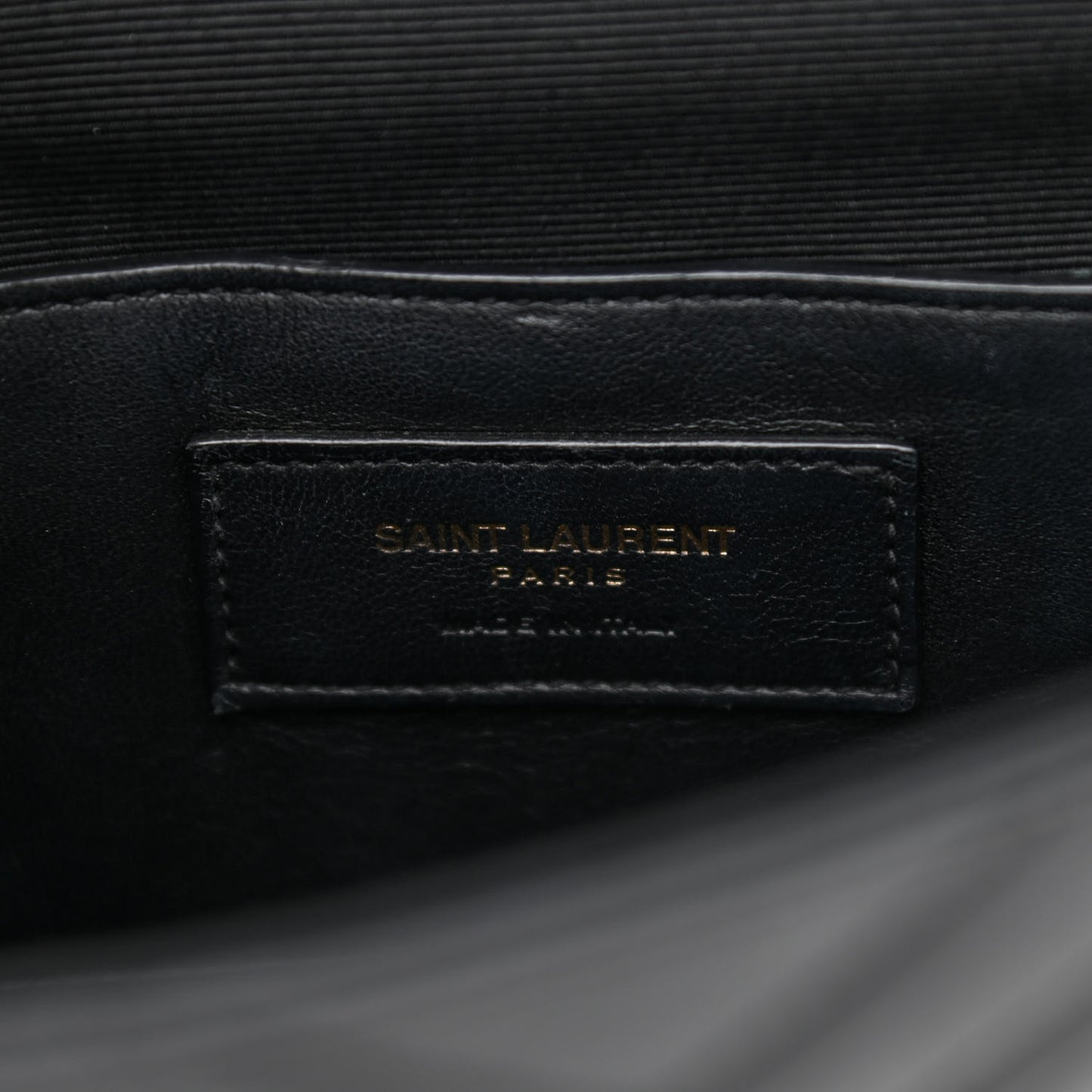 Calfskin Matelasse Chevron Medium Monogram Satchel Black