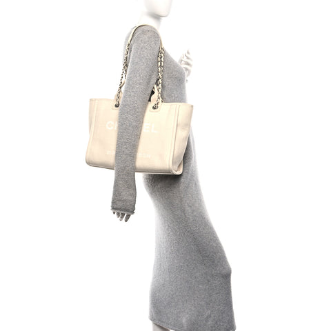 Mixed Fibers Small Deauville Tote White
