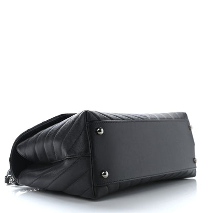 Chanel Caviar Chevron Quilted Small Coco Handle Flap Black 4 of 11