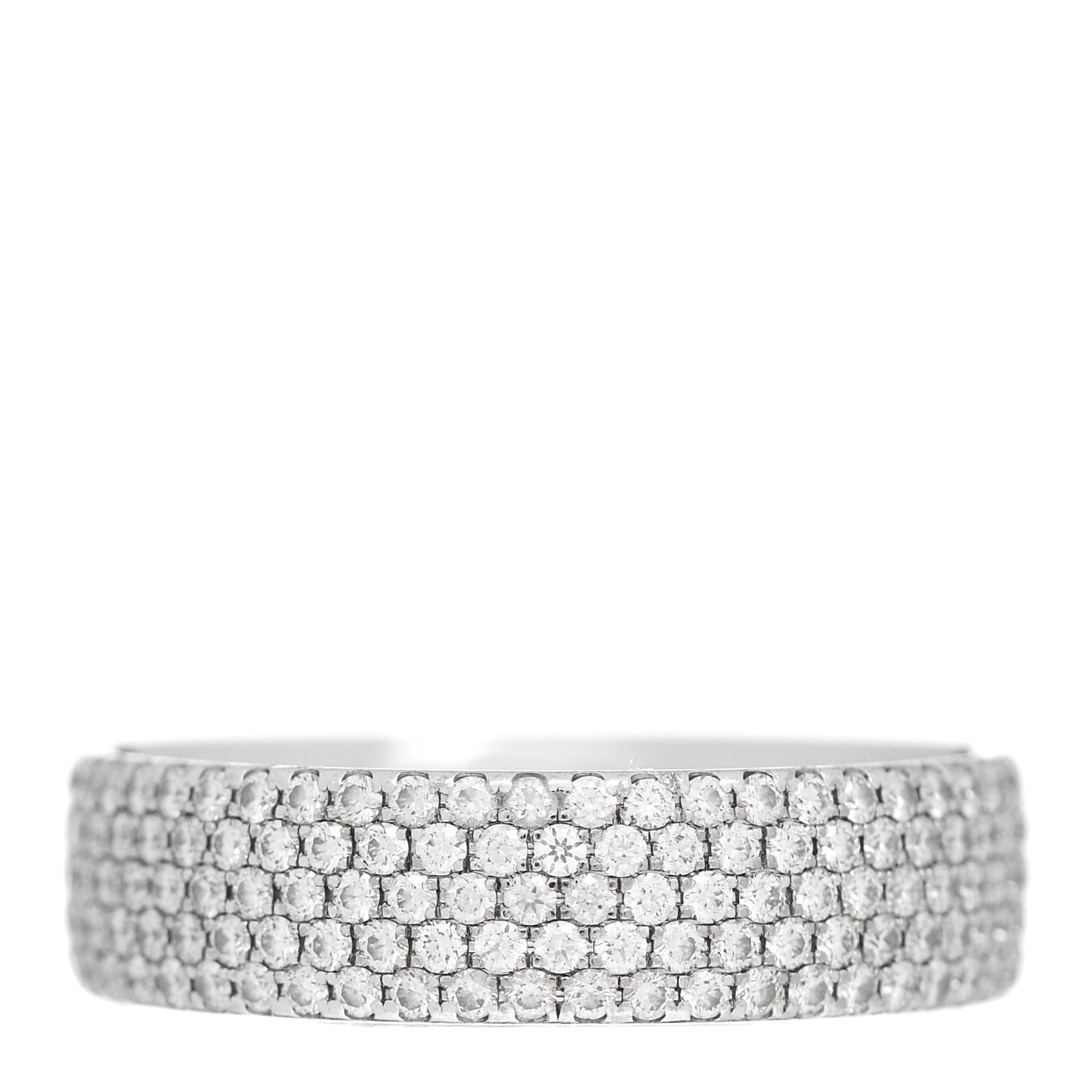 18K White Gold Diamond Metro Five-Row Ring 52 6