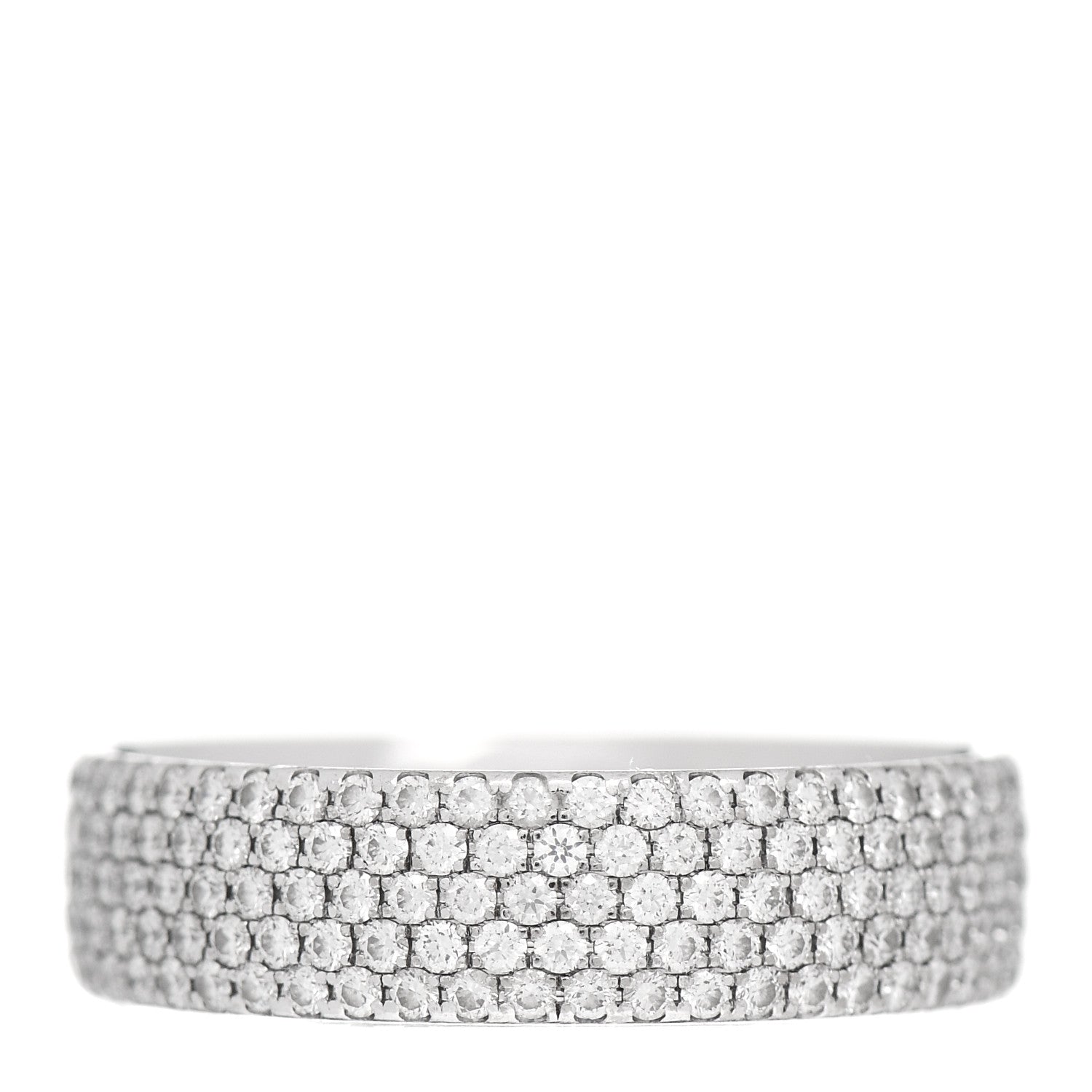 Tiffany 18K White Gold Diamond Metro Five-Row Ring 52 6 1 of 4