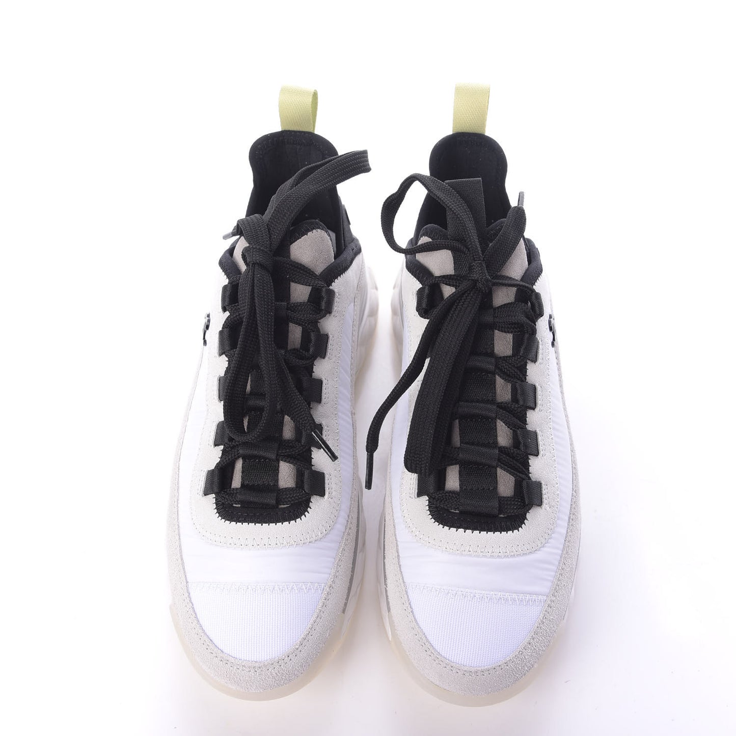 Nylon Calfskin Suede CC Sneakers 36.5 White Grey Yellow
