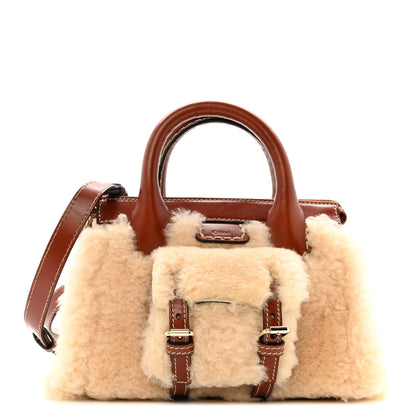 Chloe Shearling Vegetable Tanned Calfskin Mini Edith Sepia Brown 1 of 12