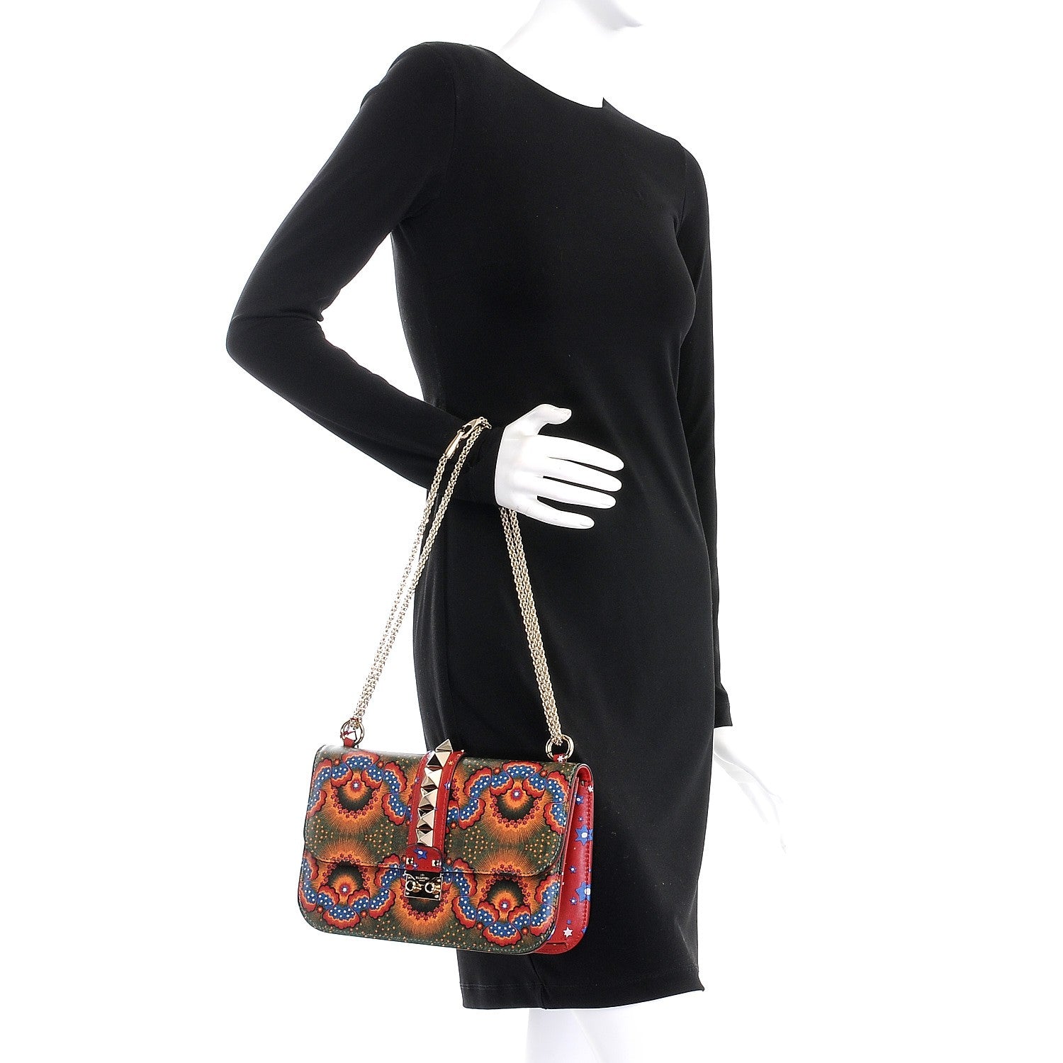 Valentino Garavani Vitello Enchanted Wonderland Medium Glam Lock Rockstud Flap Multicolor 3 of 8