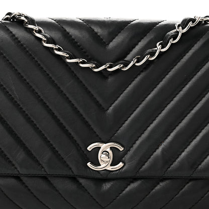 Chanel Lambskin Chevron Quilted Single Flap Black 8 of 11