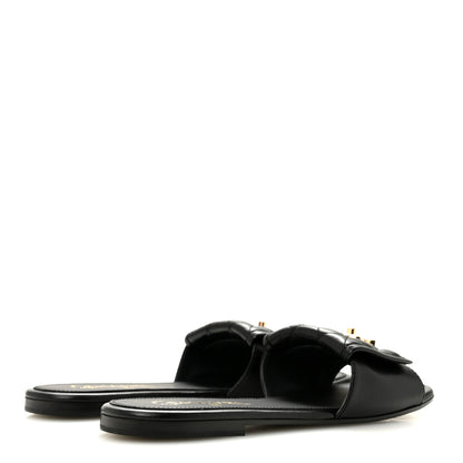 Chanel Lambskin Quilted Turnlock Flat Mules 39 Black 5 of 10