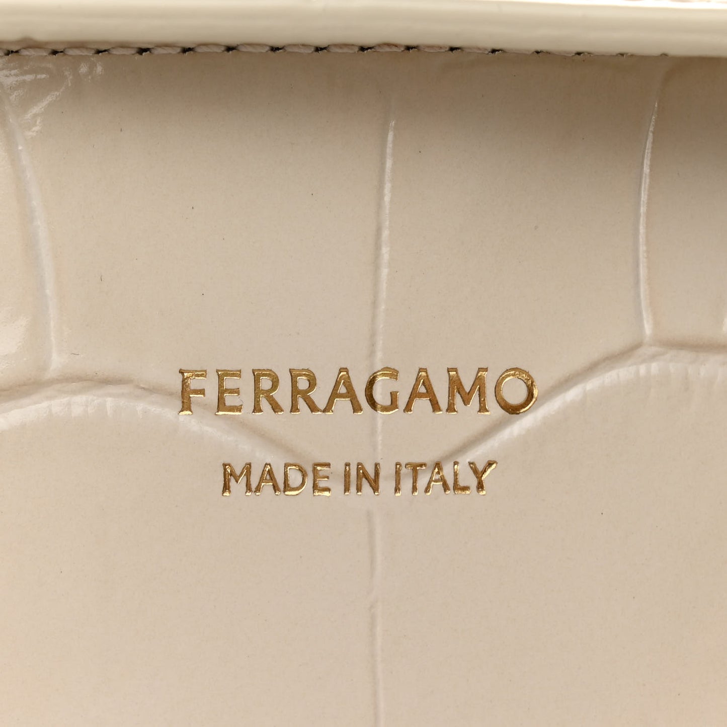 Calfskin Crocodile Embossed East-West Tote Mascarpone