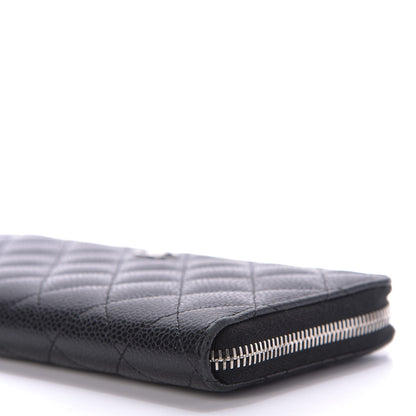 Chanel Caviar Quilted Large Gusset Zip Around Wallet Black 7 of 11