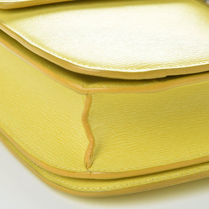 Celine Liege Calfskin Medium Classic Box Flap Bag Fluo Yellow 12 of 13