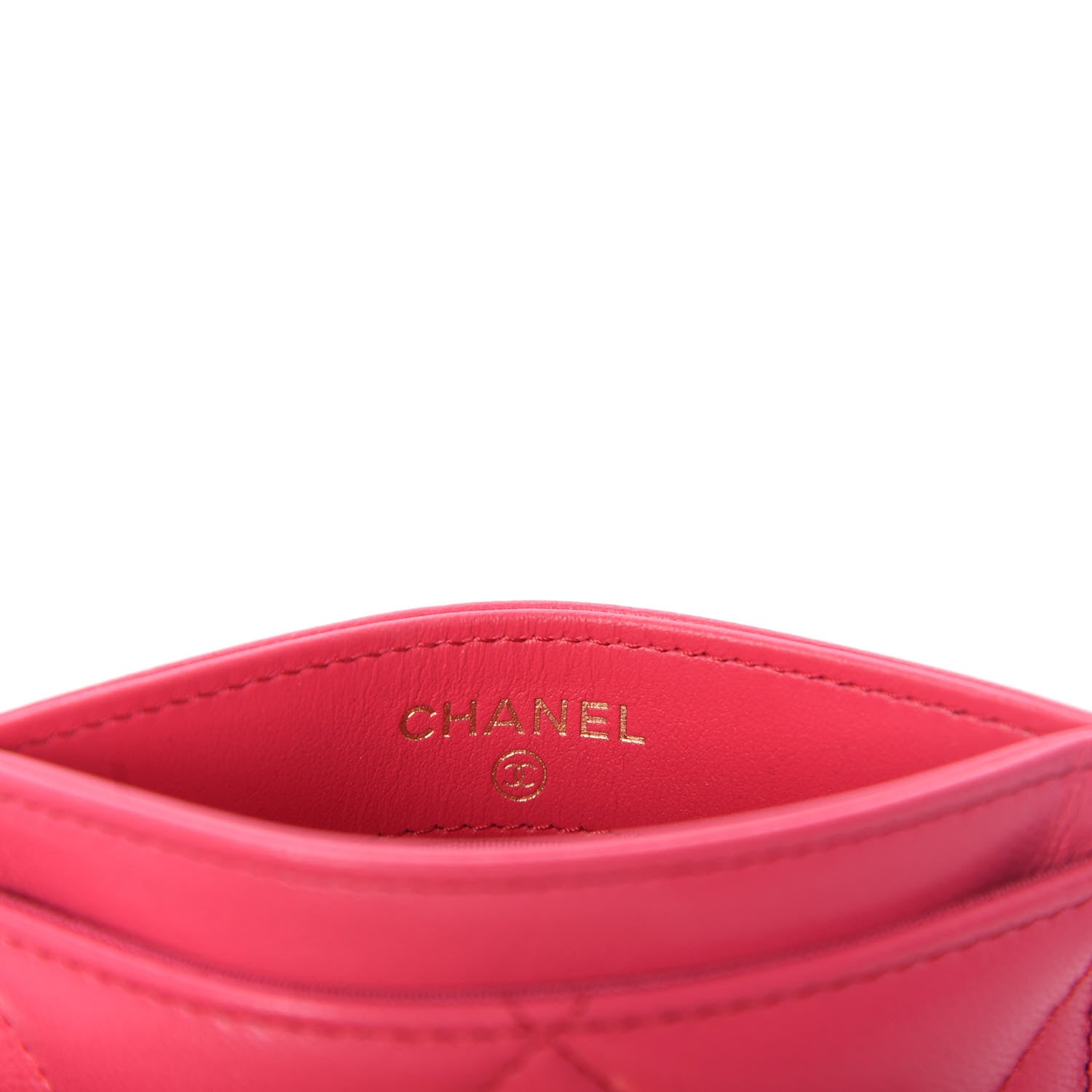 Chanel Shiny Goatskin Quilted 19 Card Holder Dark Pink 6 of 9