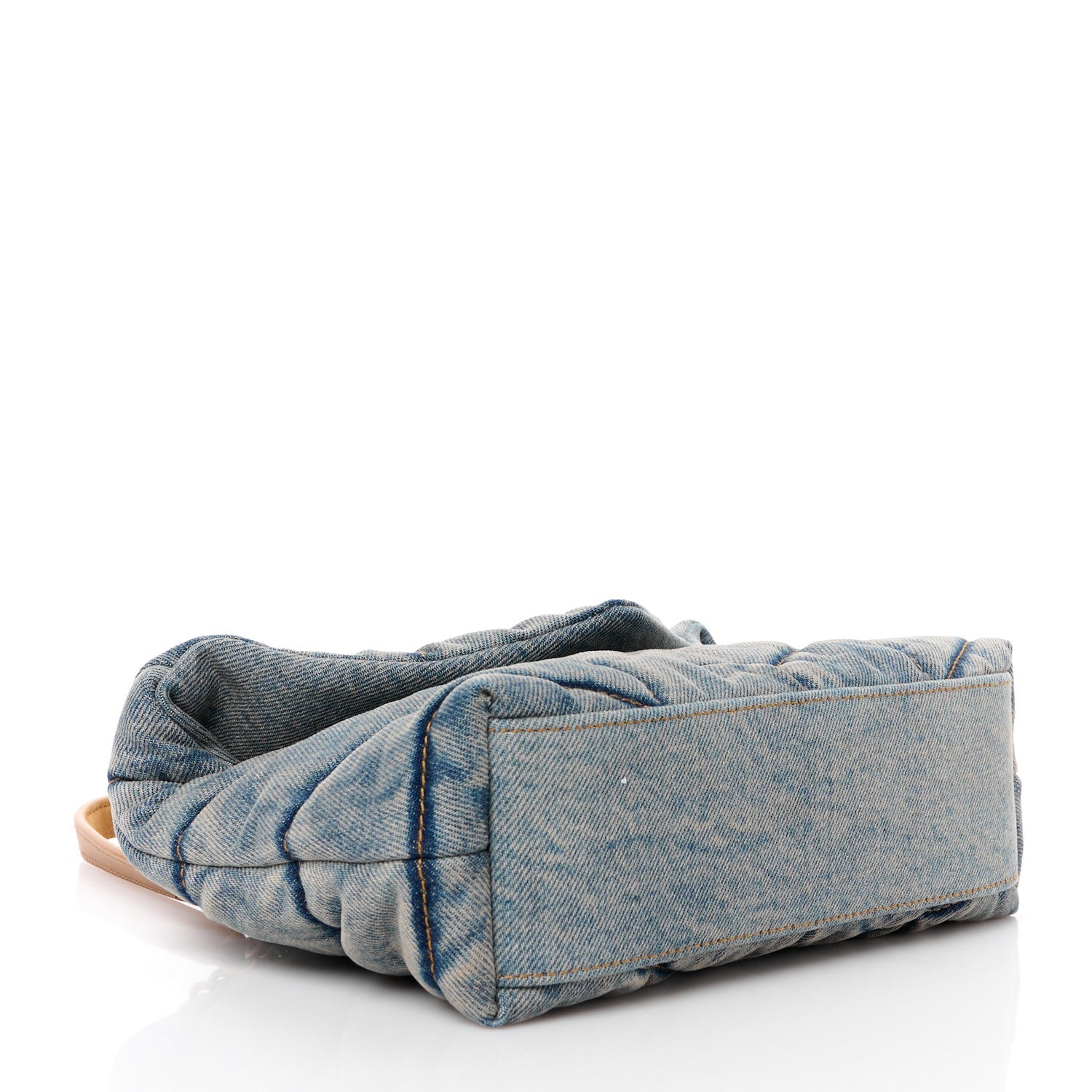 Saint Laurent Denim Quilted Toy Loulou Puffer Monogram Chain Satchel Blue Cinnamon 4 of 12