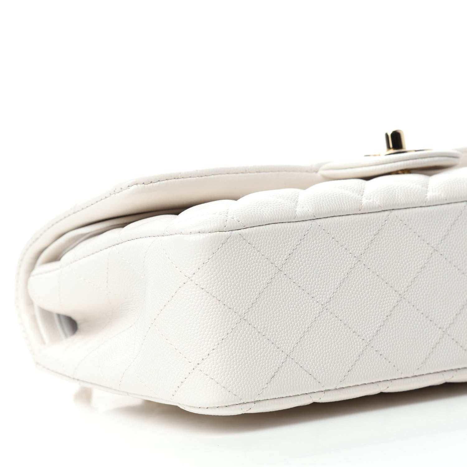 Chanel Caviar Quilted Medium Double Flap White 6 of 10
