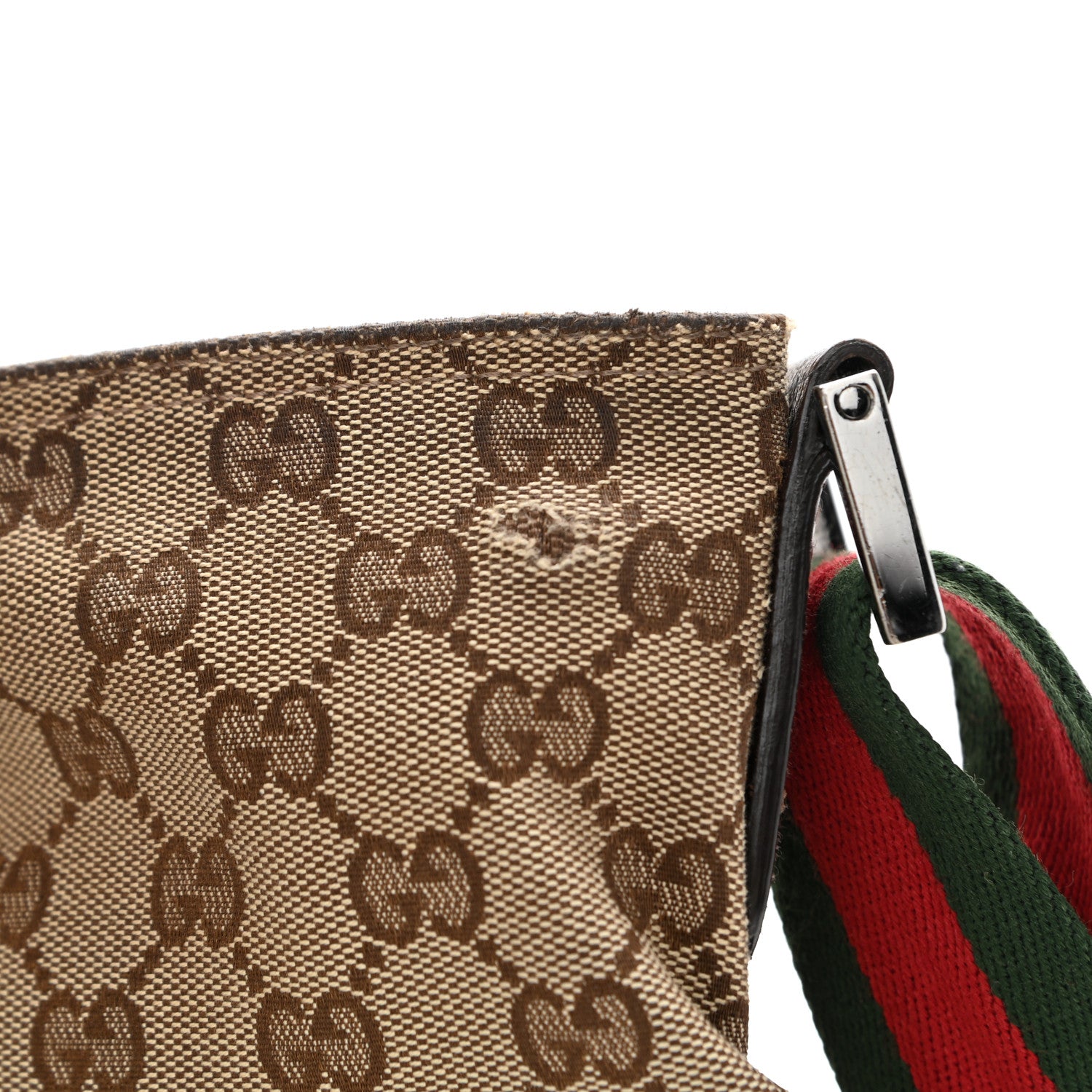 Gucci Monogram Web Medium Flat Messenger Bag Brown 14 of 17