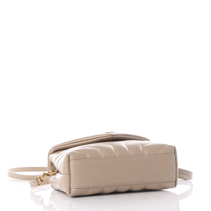 Saint Laurent Calfskin Y Quilted Monogram Toy Loulou Crossbody Bag Dark Beige 3 of 11