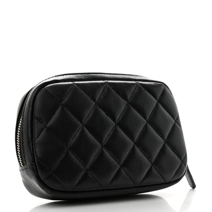Chanel Caviar Quilted Small Curvy Pouch Cosmetic Case Black 3 of 8