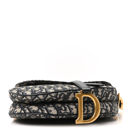 Christian Dior Oblique Saddle Bag With Strap Blue 4 of 10