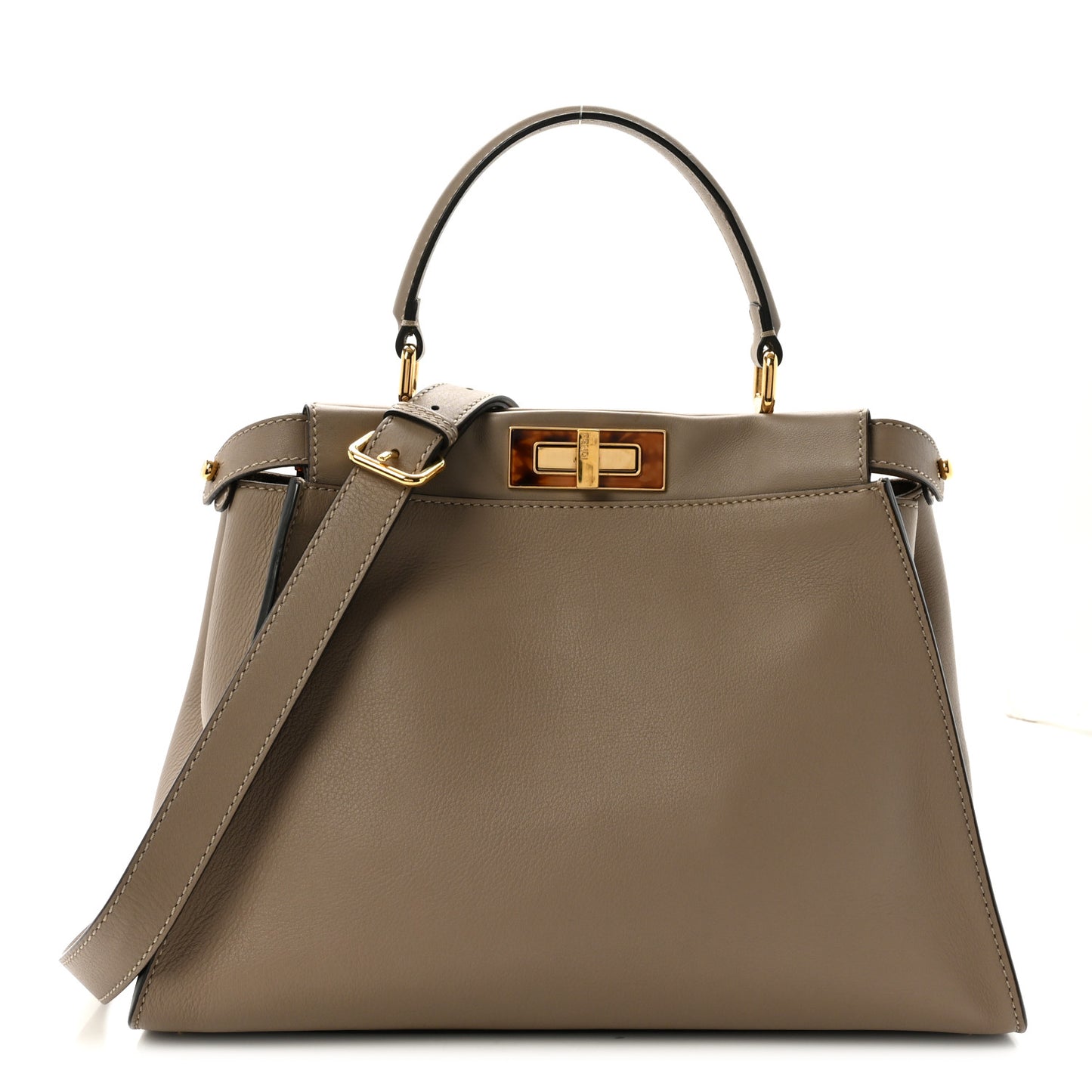 Vitello Seta Plexiglass Tortoise Medium Peekaboo Iconic Satchel Tortora