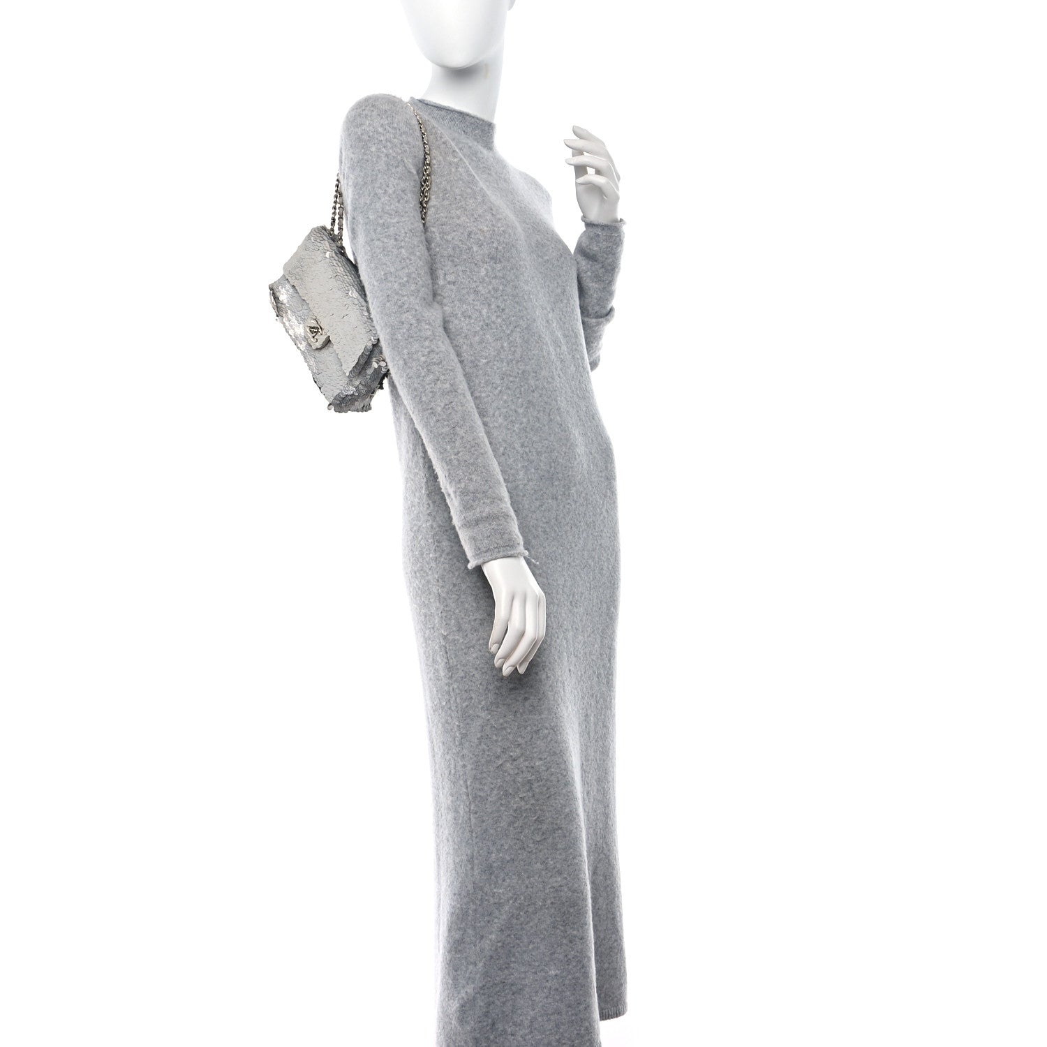 Chanel Sequin Paillette Small Flap Grey 2 of 9
