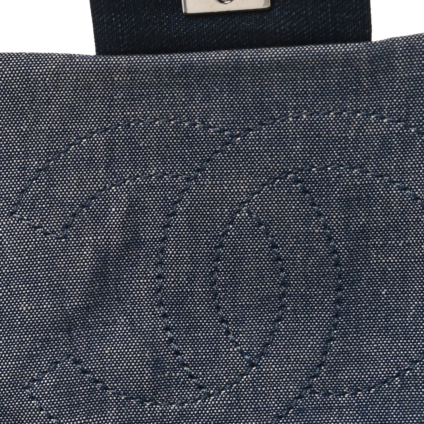 Denim Quilted Medium Graphic Flap Light Blue