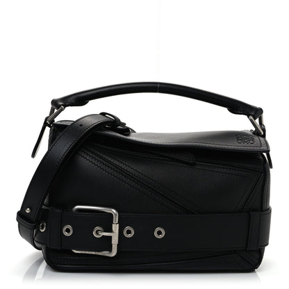 Loewe Shiny Calfskin Small Puzzle Biker Bag Black 1 of 9