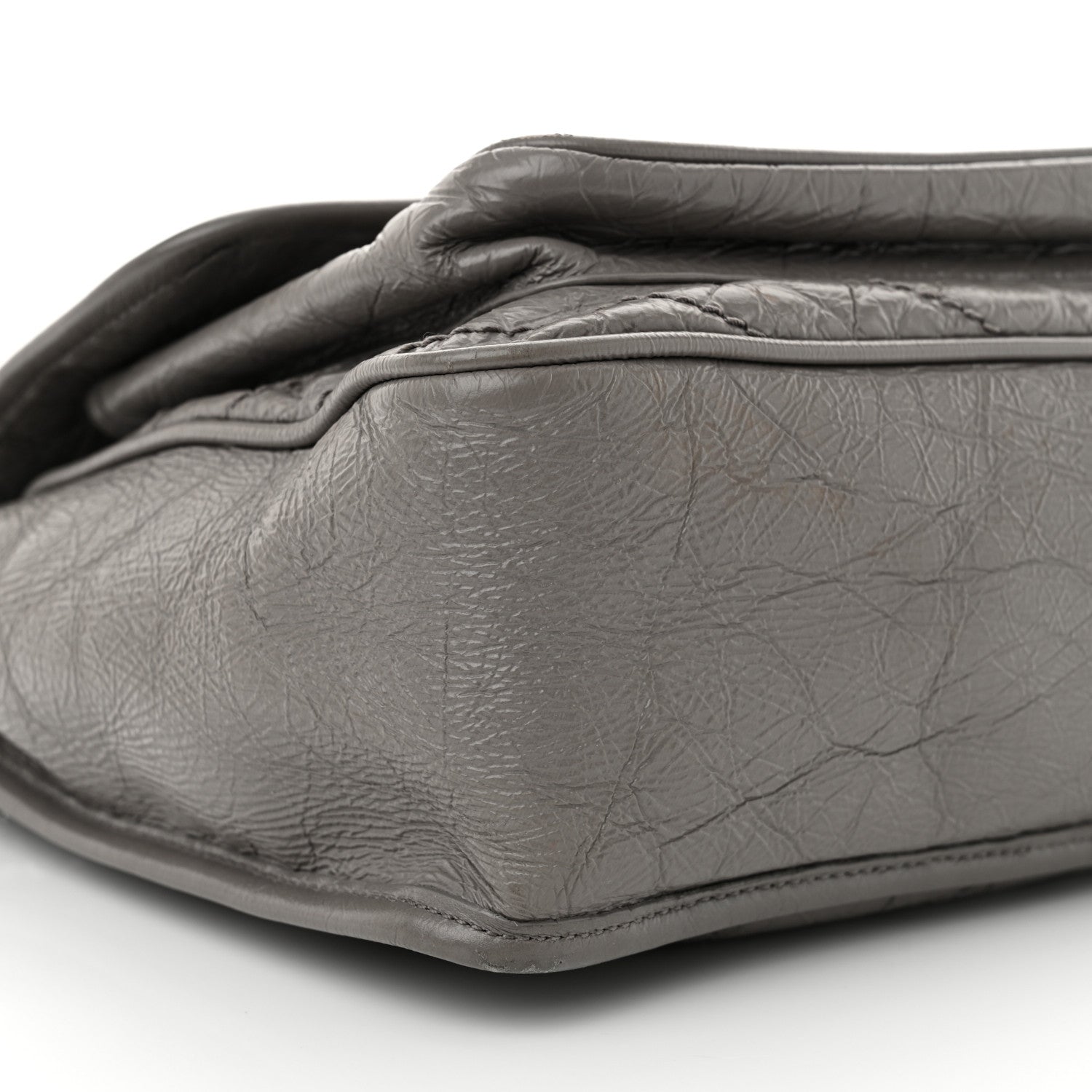 Saint Laurent Crinkled Calfskin Matelasse Monogram Medium Niki Chain Satchel Fog 9 of 13