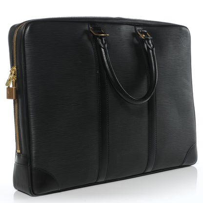 Louis Vuitton Epi Porte-Documents Voyage Briefcase Black 3 of 8