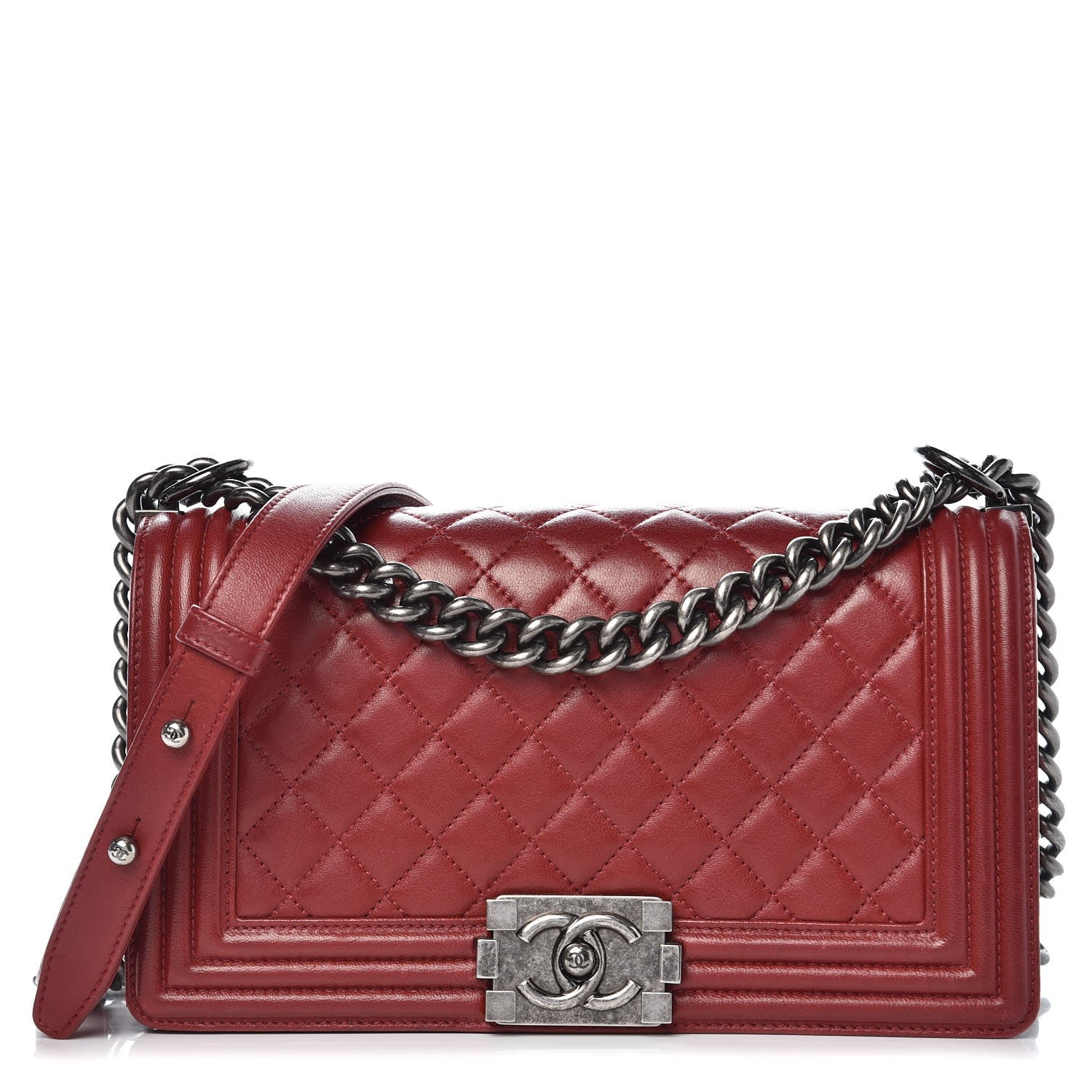 Chanel Lambskin Quilted Medium Boy Flap Red 1 of 11