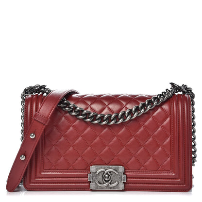 Chanel Lambskin Quilted Medium Boy Flap Red 1 of 11