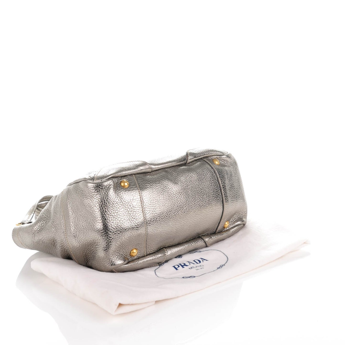Vitello Daino Shoulder Bag Acciaio