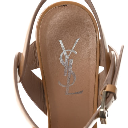 Saint Laurent Patent Tribute 105 Platform Sandals 37.5 Nude Powder 8 of 9