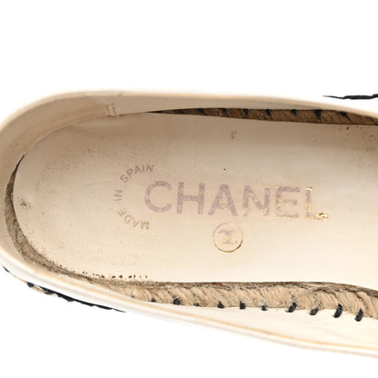 Chanel Lambskin Stitched CC Espadrilles 40 White Black 8 of 10